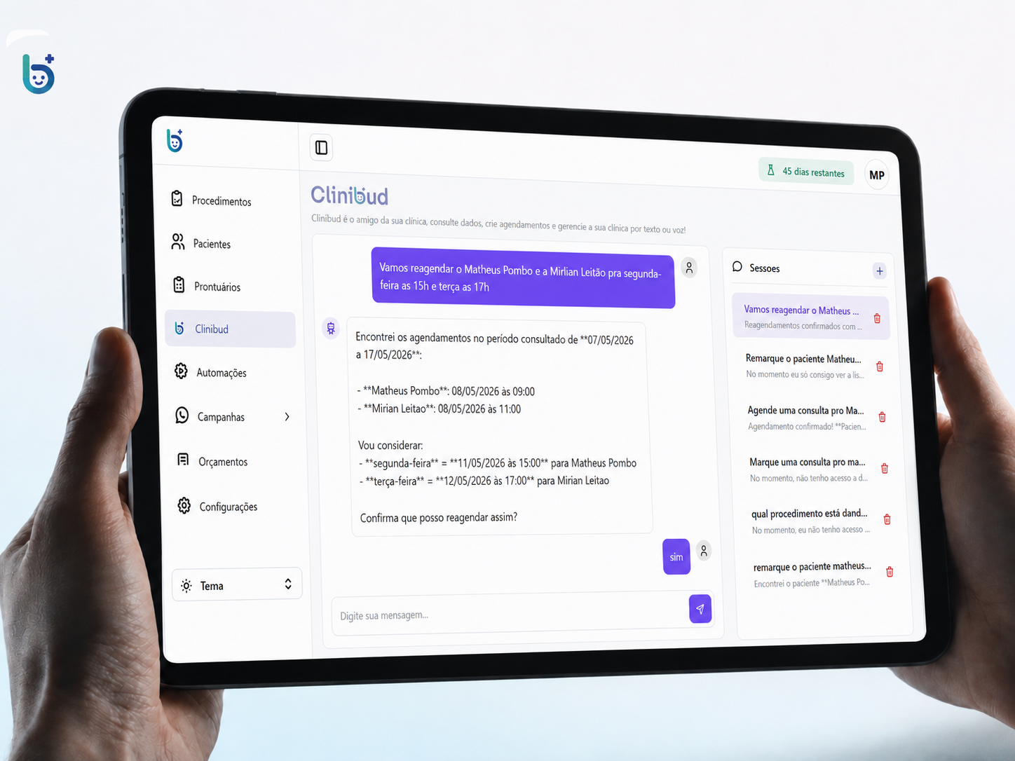 Dashboard Clinibud com IA